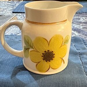 Royal Doulton Ceramic Pitcher with Yellow Floral Design